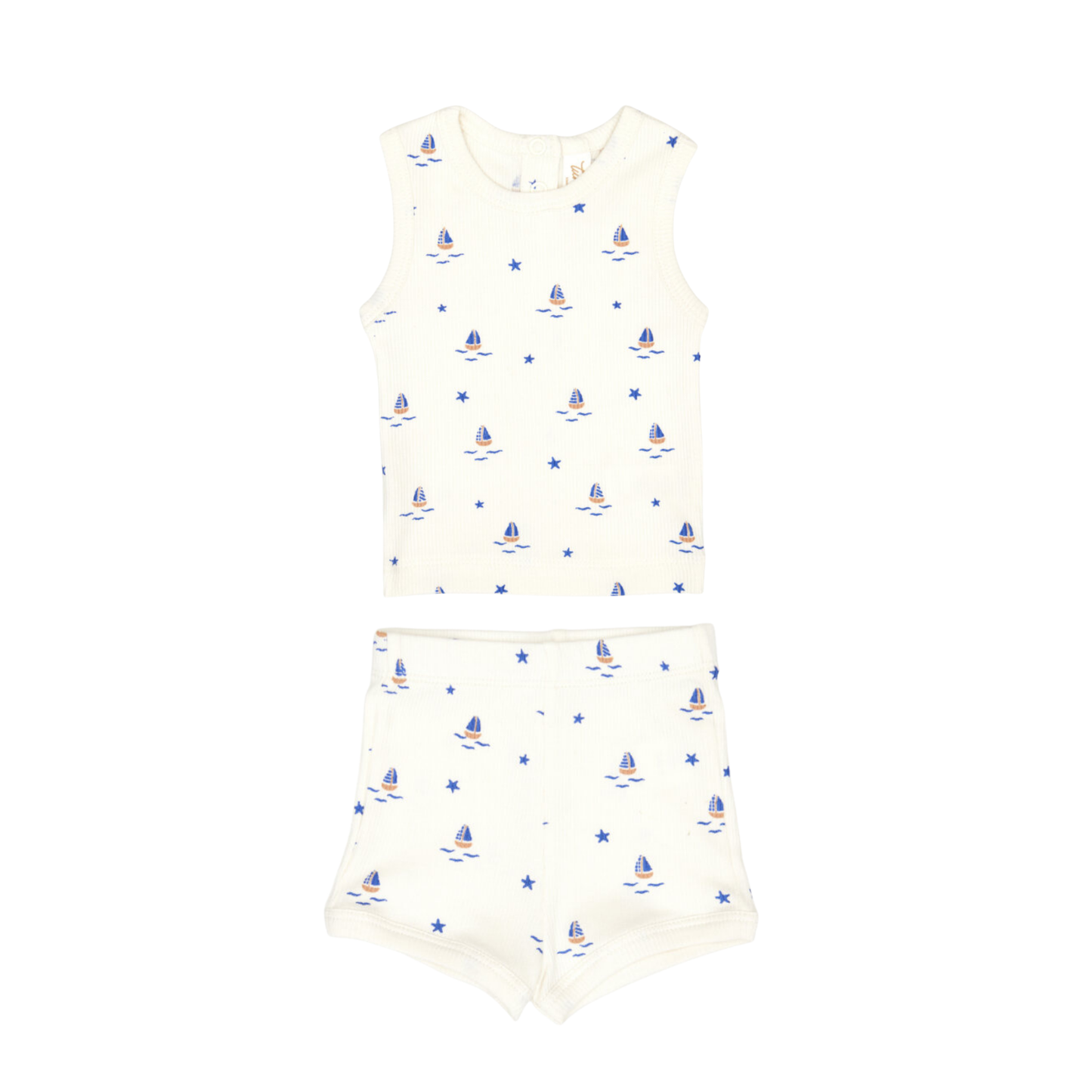 Tuntun Natural Boats Sleeveless Shorts Set