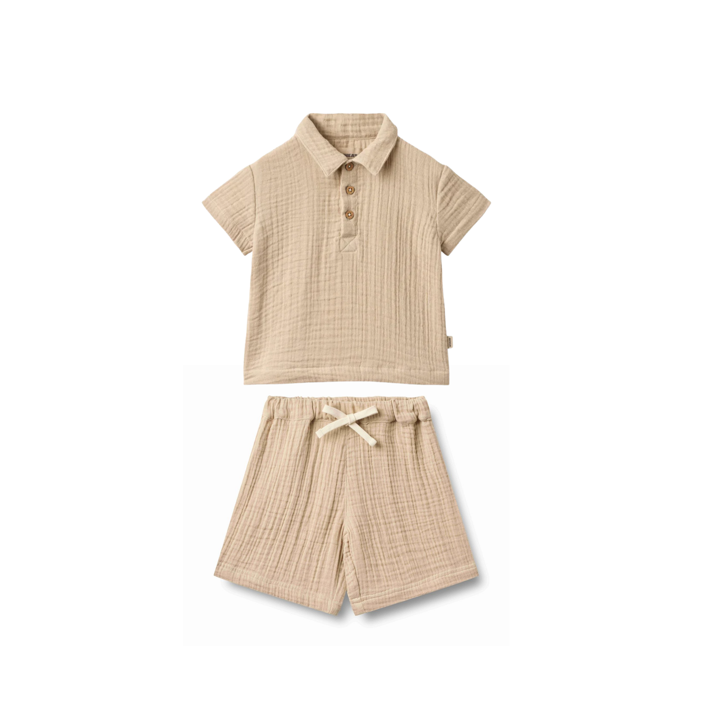 Wheat Svend Gauze Short Sleeve Shirt Set