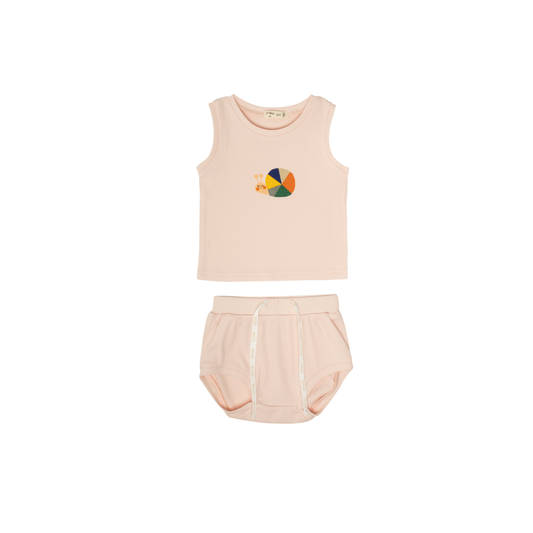 Crew Mini Pink Lynn Bib Tank Set