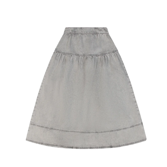 Little Parni Grey Denim Denim Maxi Skirt