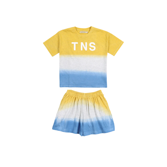 The New Society Mimosa Yellow Tie Dye Shorts Set