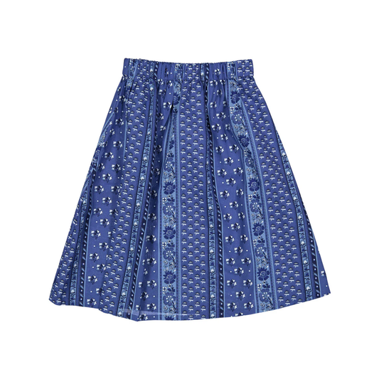 The New Society Blue Mare Print Knee Length Skirt