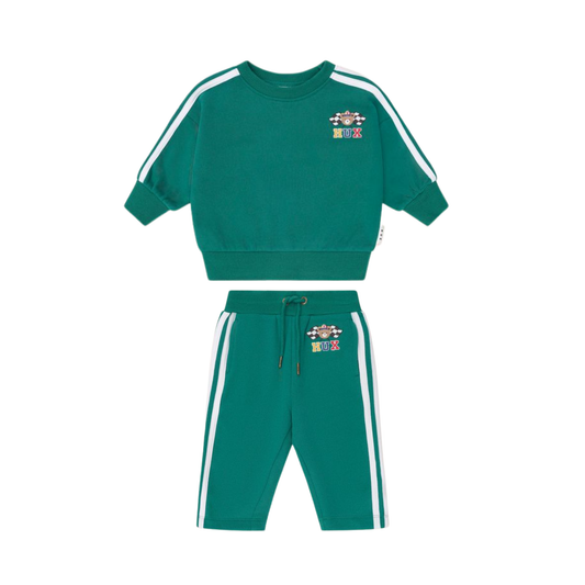 Huxbaby Emerald Racer Stripe Leggings Set