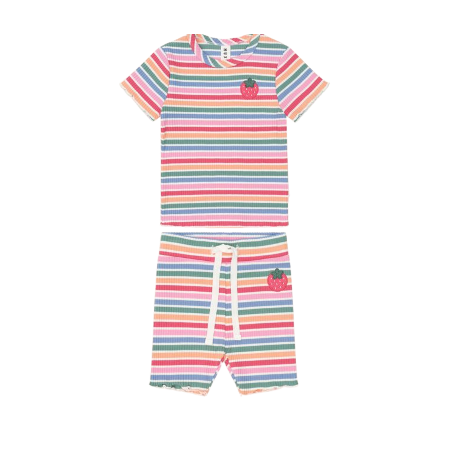 Huxbaby Multi Tutti Frutti Stripe Shorts Set