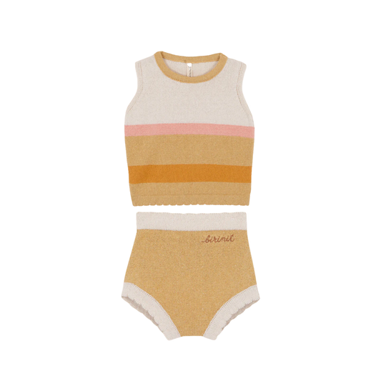 Birinit Sand Stripes Knit Short Set