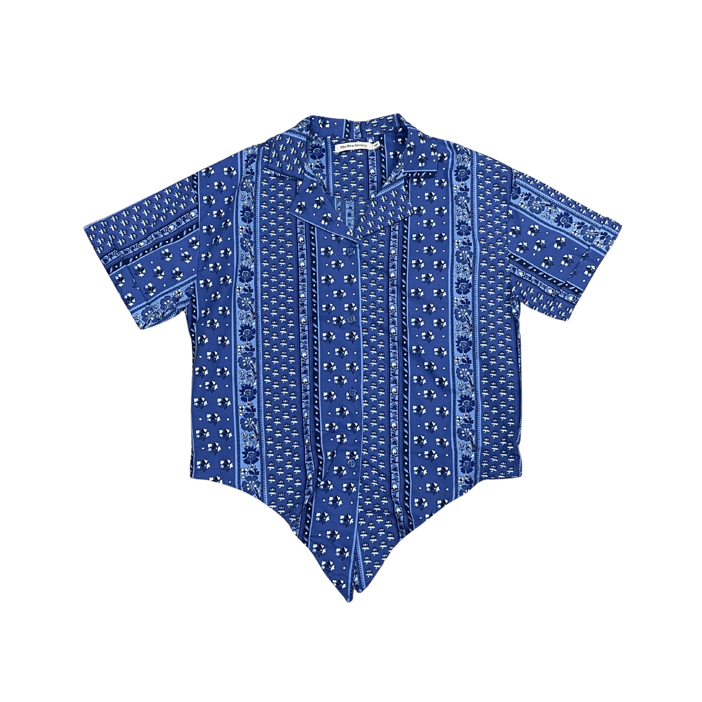 The New Society Blue Mare Print Short Sleeve Shirt
