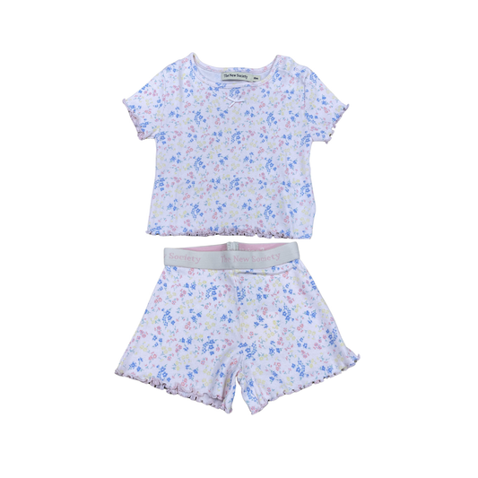 The New Society Pink Sabina Print Shorts Set