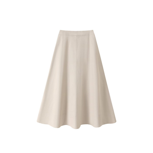 Noname Beige Classic Vintage A-Line Midi Length Skirt