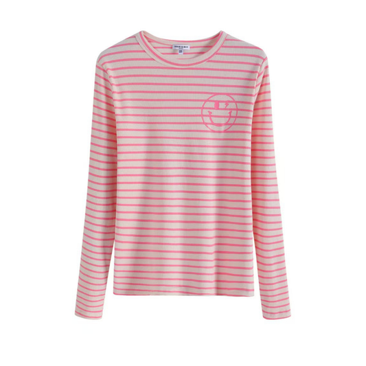 Noname Nude Smile Stripe Long Sleeve Top