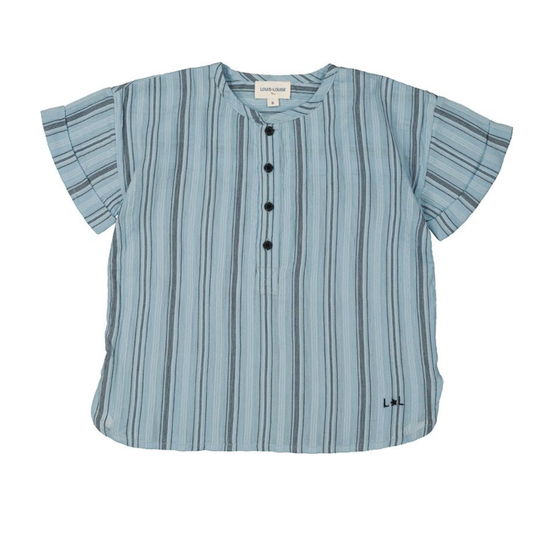 Louis Louise Blue Saul Short Sleeve Shirt