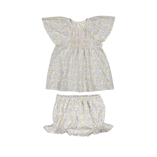 Louis Louise Off White Prunette Romantic Flower Bloomer Set
