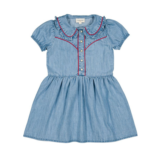 Louis Louise Light Blue Calamity Denim Short Sleeve Dress