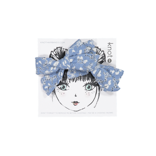 Knot Blue Chantilly Bow Set