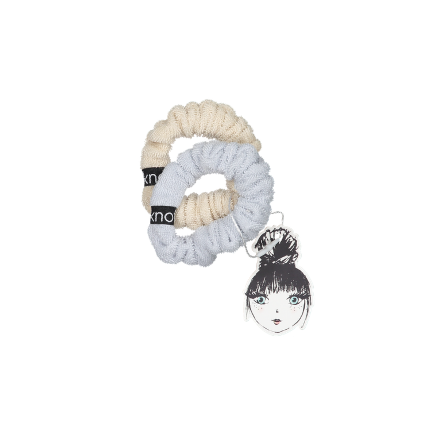 Knot Taupe / Powder Blue Cabana Scrunchie Set