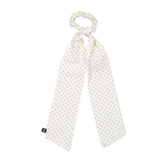 Knot Red Dot Pebble Scrunchie