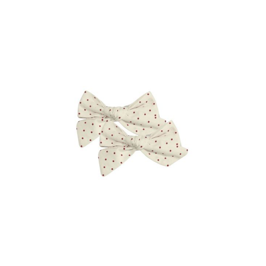 Knot Red Dot Pebble Bow Set