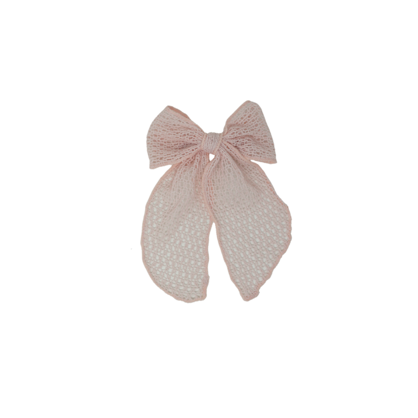 Bandeau Pale Pink Netting Crochet Collection Small Bow Clip