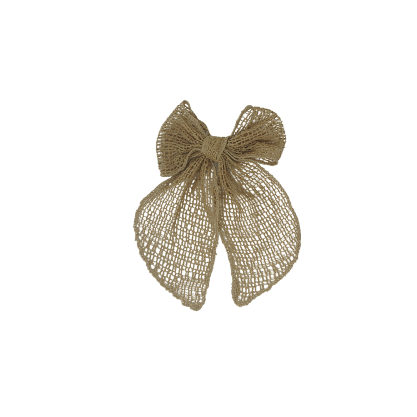 Bandeau Taupe Netting Crochet Collection Small Bow Clip