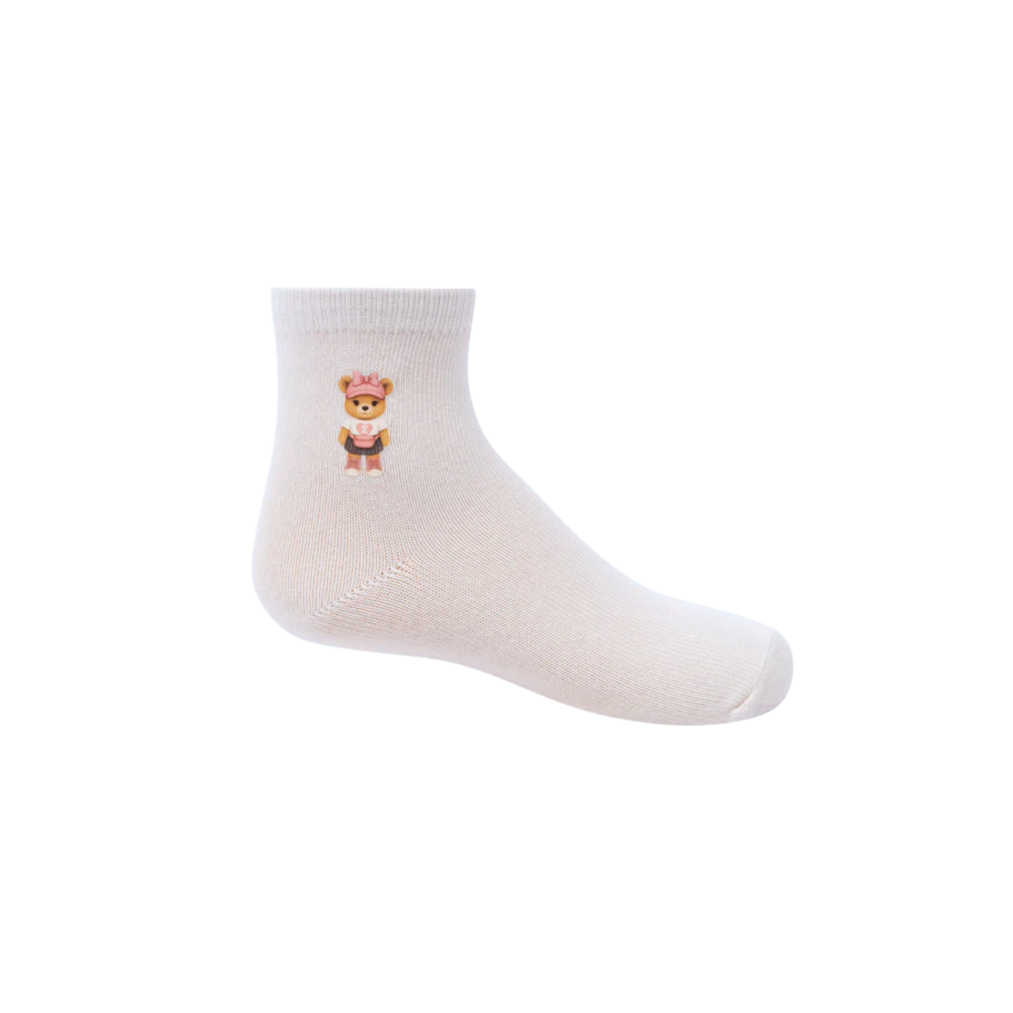 Zubii 99 Ivory Printed Girl Bear Ankle