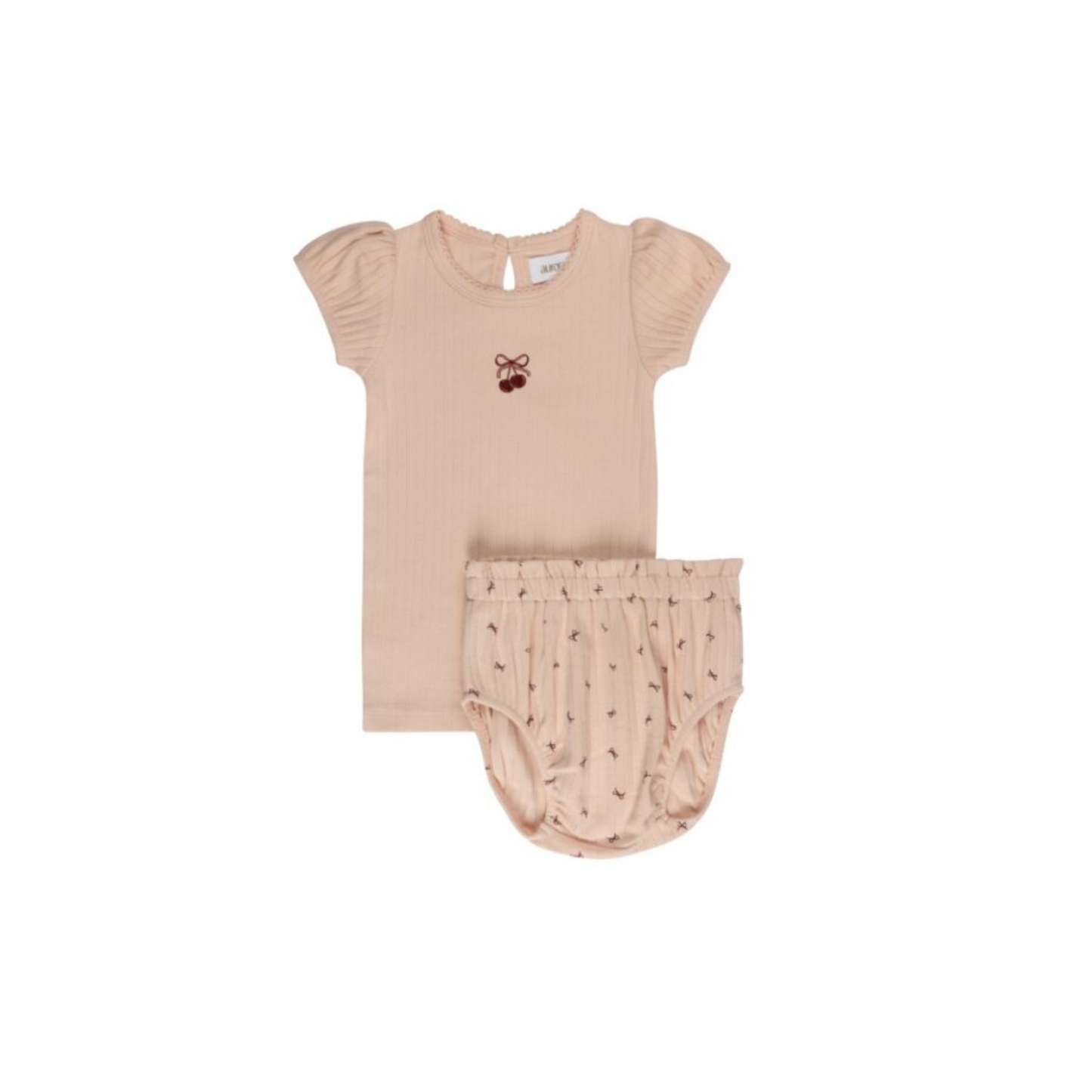 Aurora Pink/Red Pointelle Bow Print Collection Set