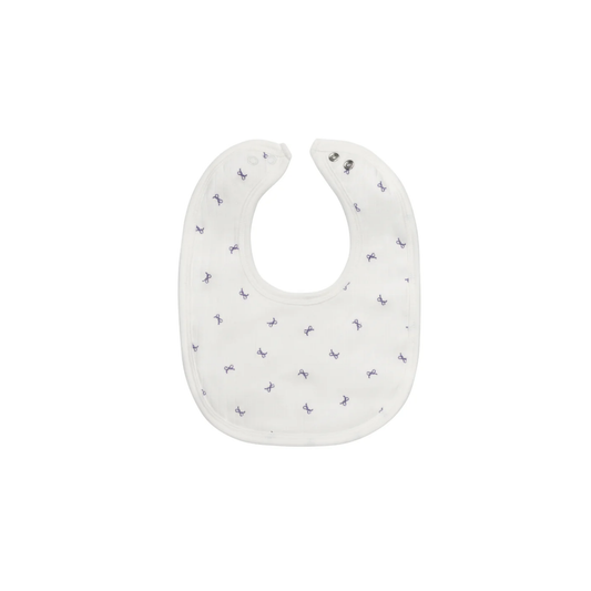 Aurora Ivory Lilac Bow Pattern Collection Bib