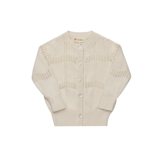Looms Ivory Wave Knit Collection Cardigan