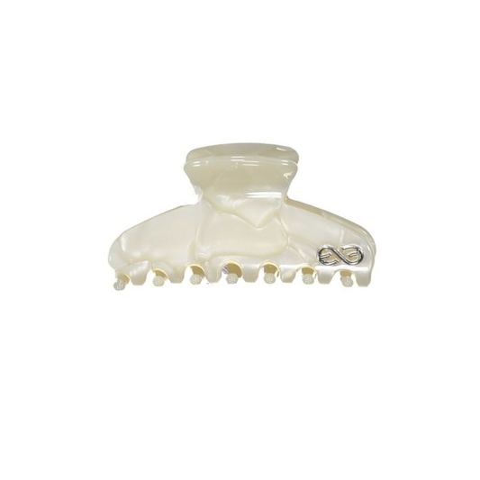 Knot Cream Glass Seaglass Claw Clip
