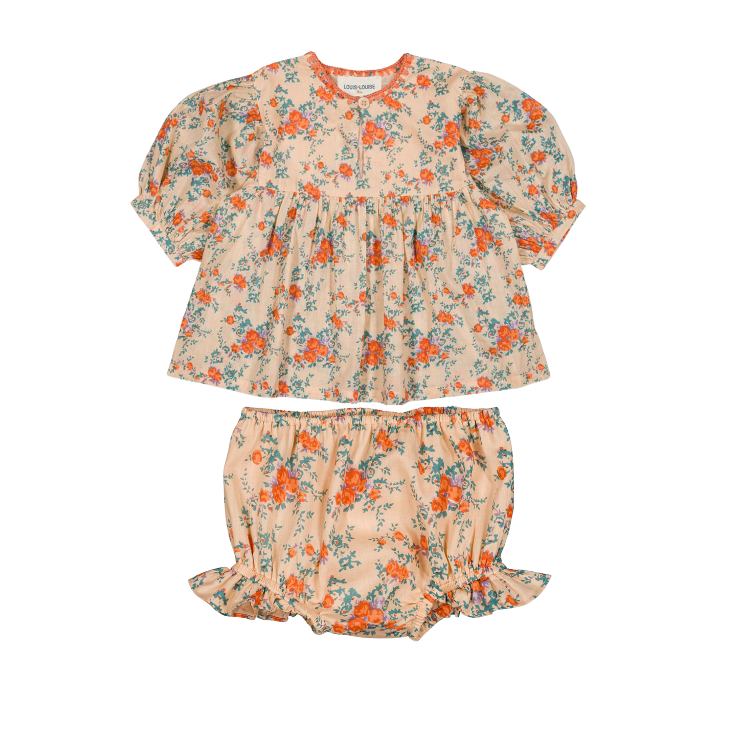 Louis Louise Nude/Orange Tunic Pooni Cotton Bouquet