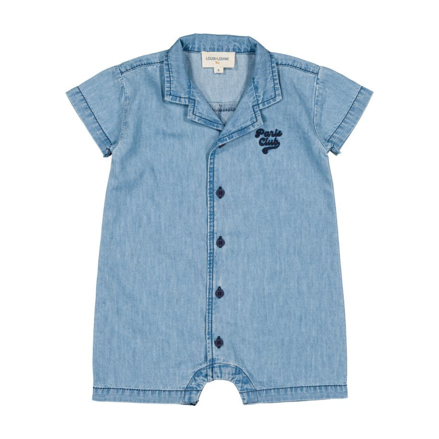 Louis Louise Light Blue Gaston Short Sleeve Romper