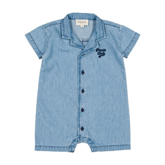 Louis Louise Light Blue Gaston Short Sleeve Romper
