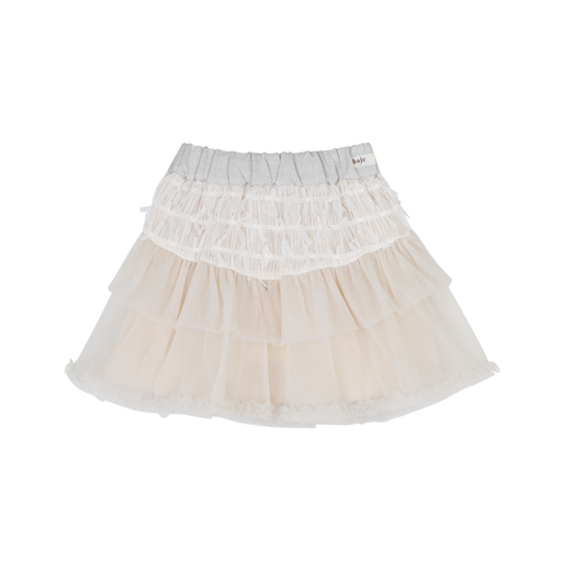Baje White coconut Cristina Ruffle Short Skirt