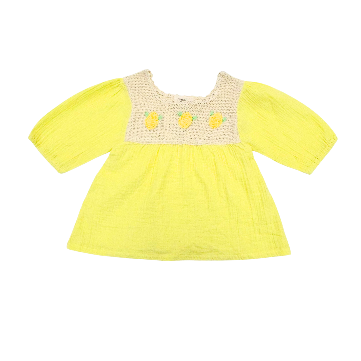 Wander & Wonder Lemonade Lemon Crochet Blouse