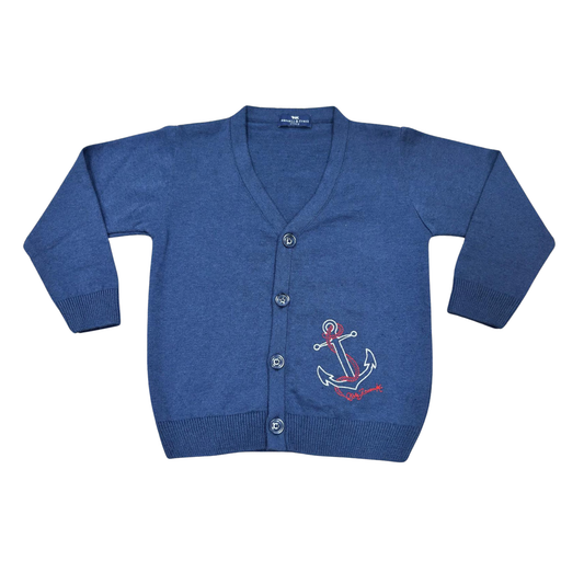 Manuell & Frank Navy Nautico Anchor Cardigan