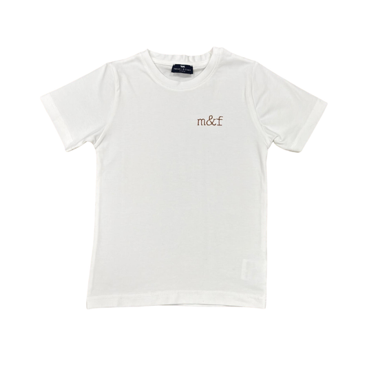 Manuell & Frank White Signature Chest Short Sleeve Tee