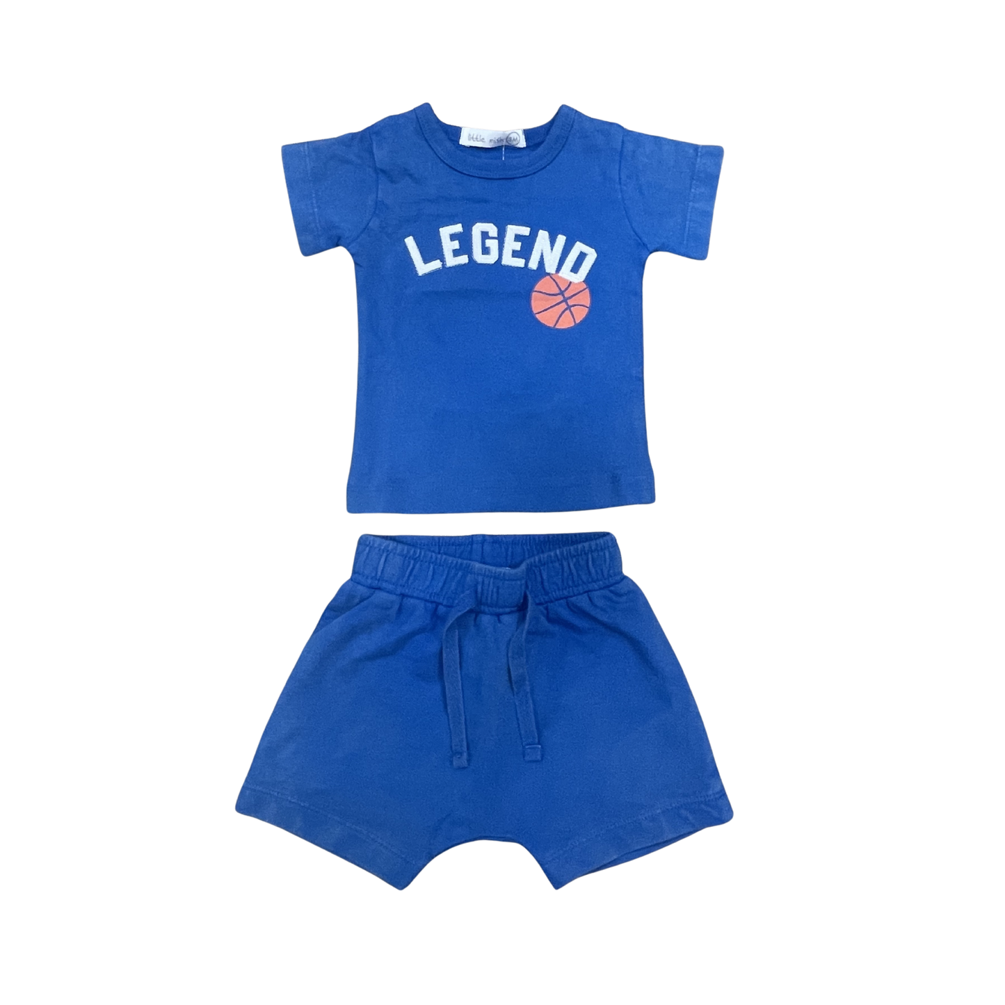 Little Mish Cobalt Sporty Word Shorts Set