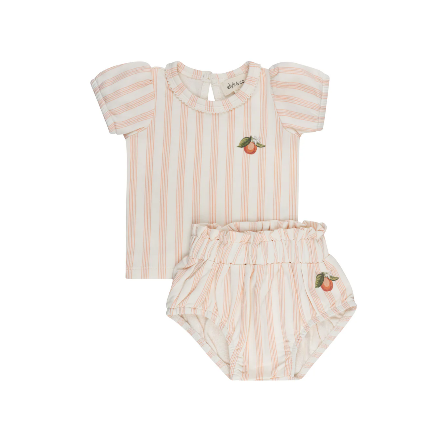 Ely's & Co Peach Fruit Collection Tank and Shorts