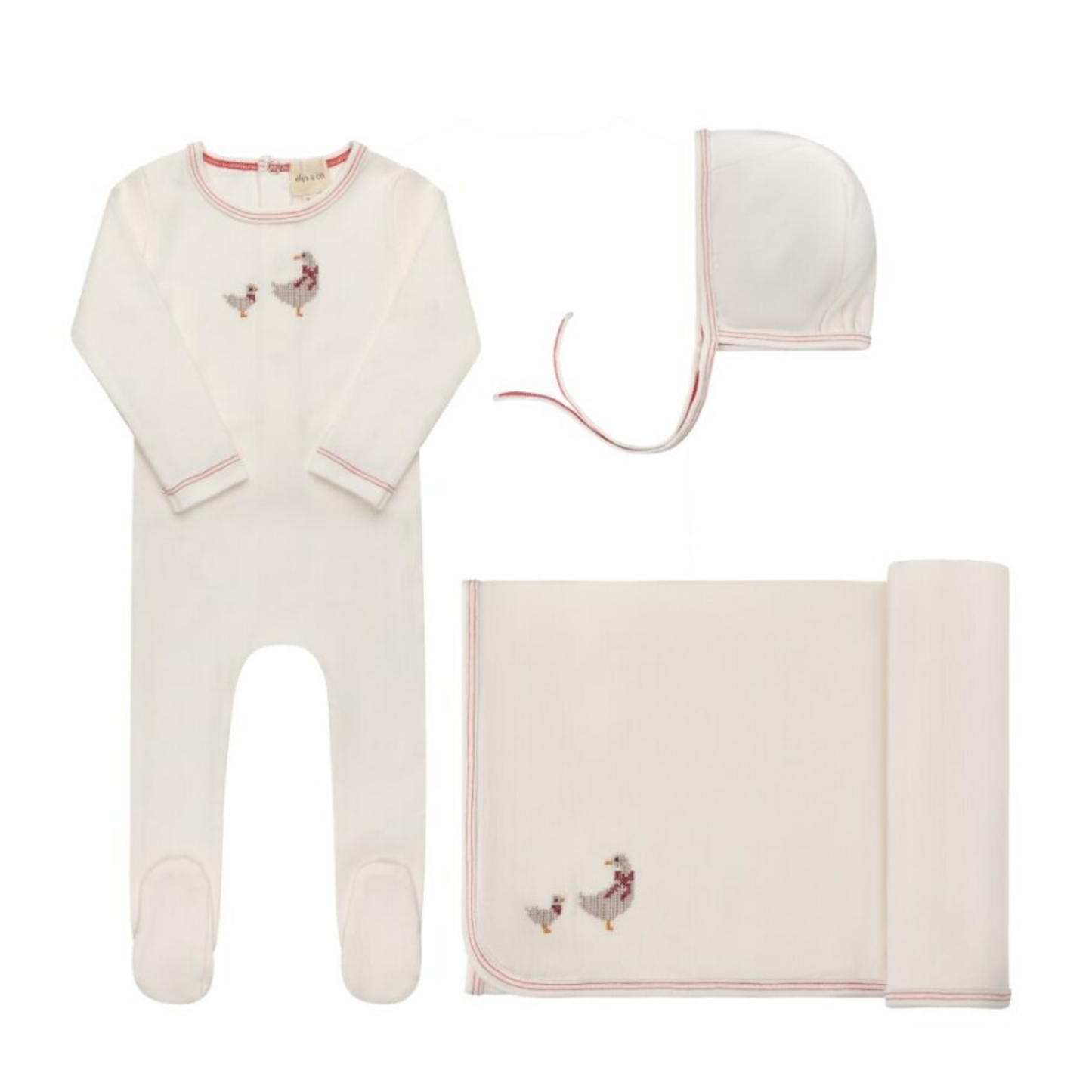 Ely's & Co Ivory Pink Cotton Take Me Home Set