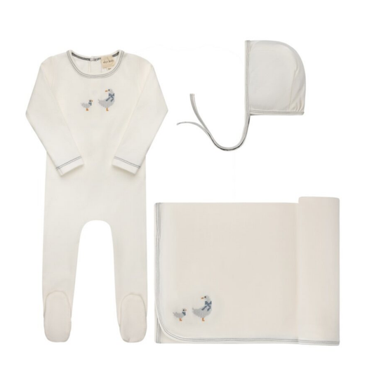 Ely's & Co Ivory Blue Cotton Take Me Home Set