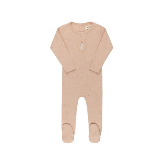 Ely's & Co Pink Cotton Bunny Collection Footie