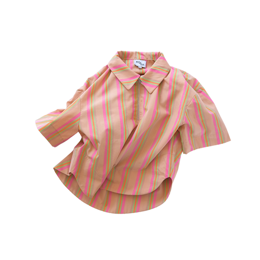 Koter Peach Ezra Oversized Stripe Shirt