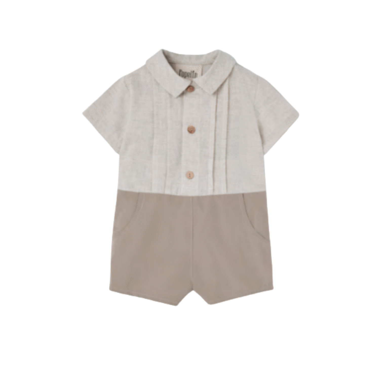 Popelin Taupe Two Tone One Piece