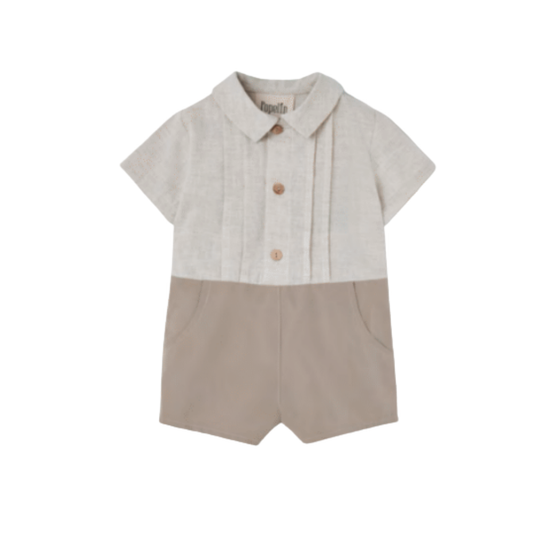 Popelin Taupe Two Tone One Piece