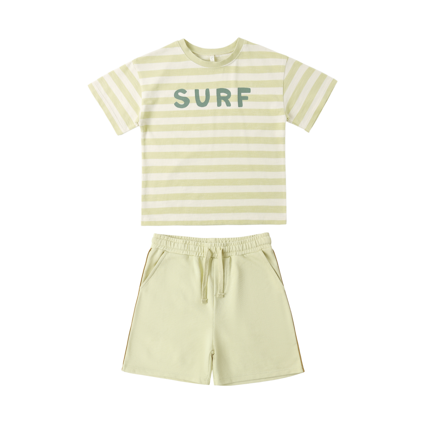 Rylee+Cru Citron Surf Stripe Shorts Set