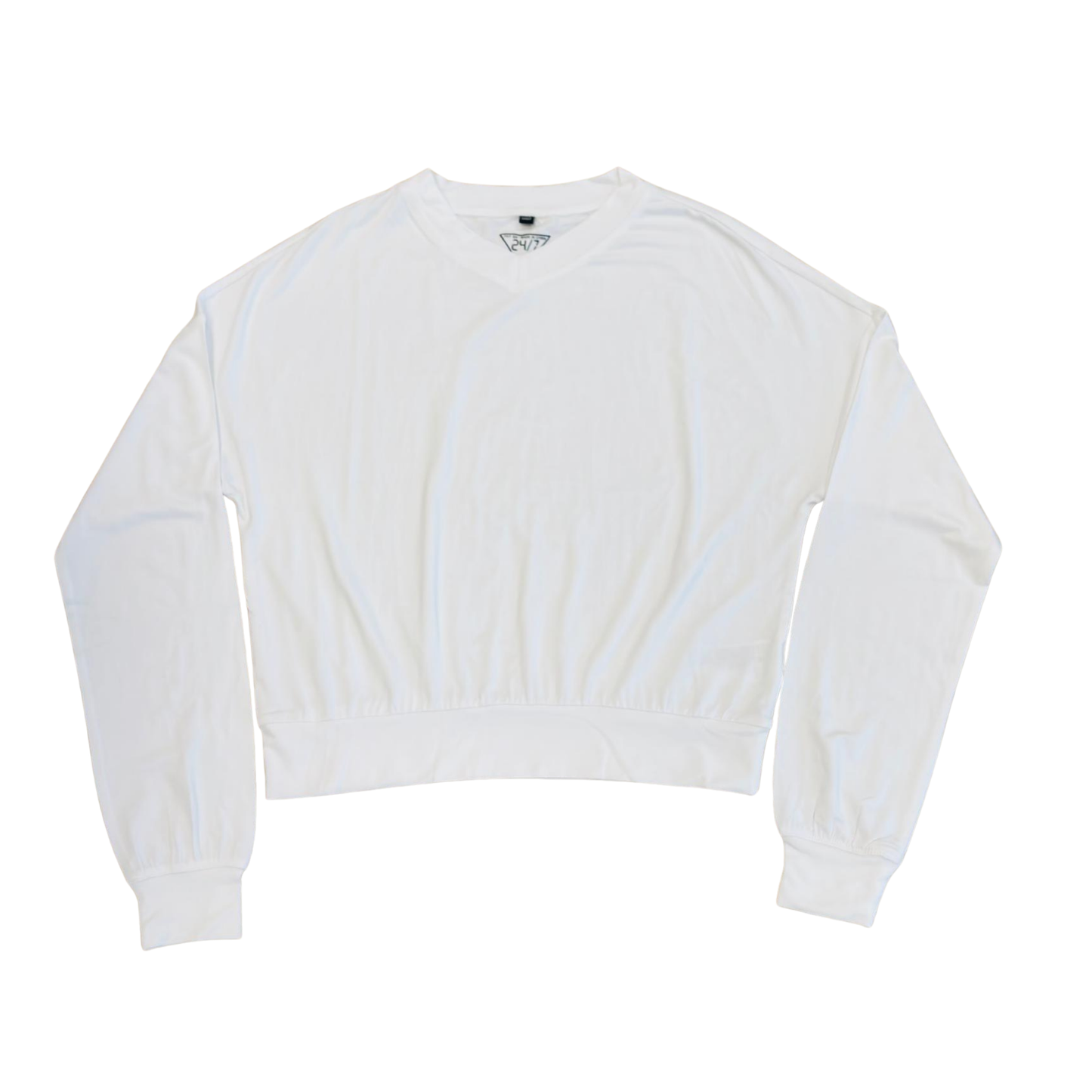 24/7 White Top With Drop Shoulder