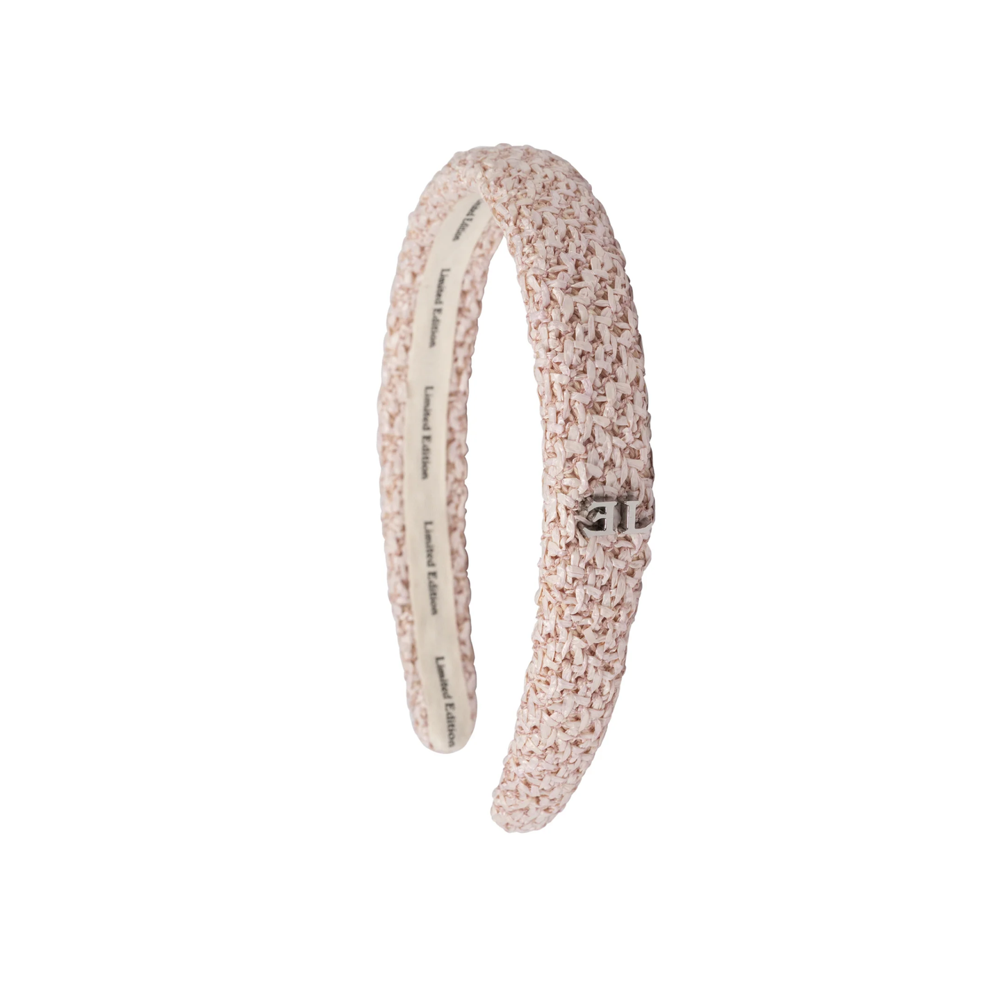 Limited Edition Powder Pink Crochet Raffia Headband Thin