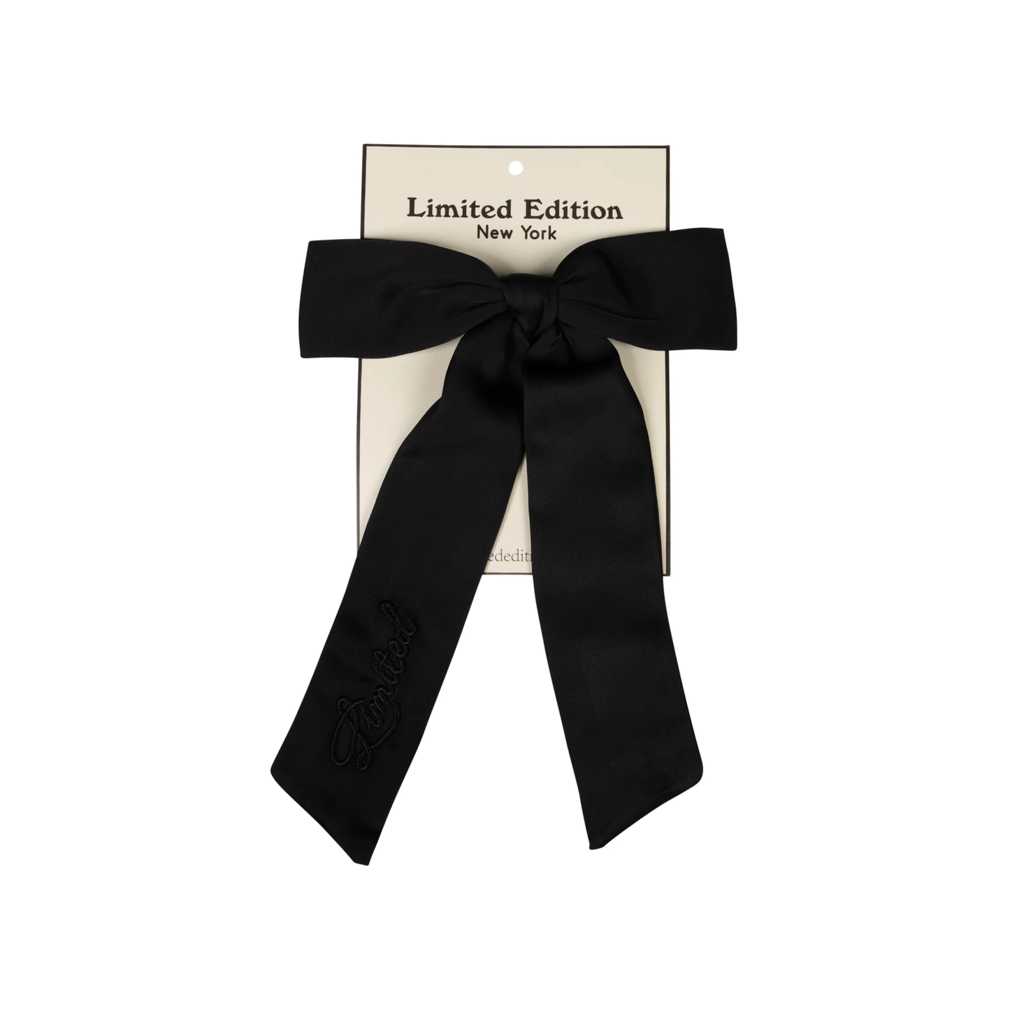 Limited Edition Black Monochromatic Satin Bow