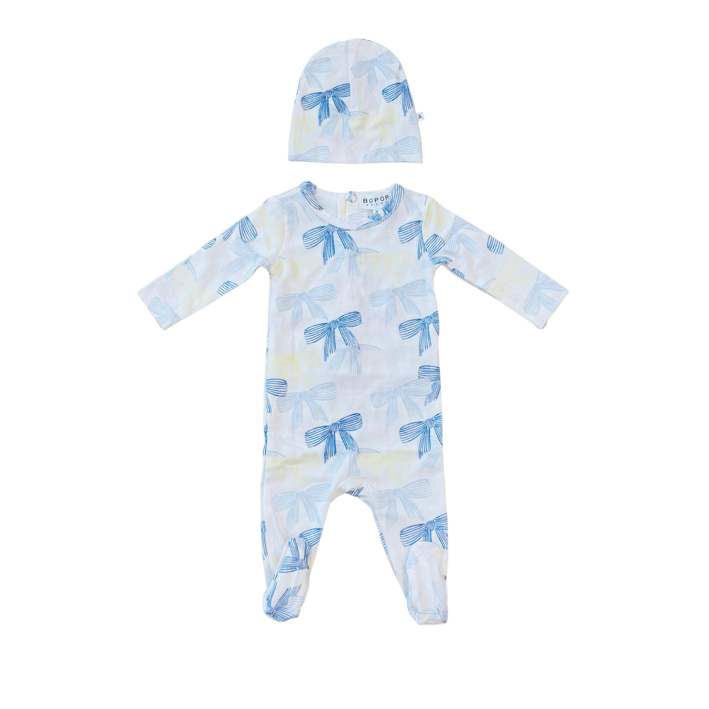 Bopop Multi Color Bow Footies and Beanie