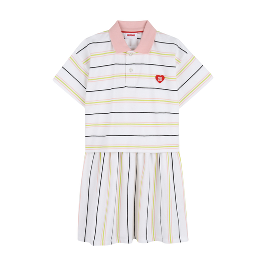 Hugo White Embroidered Polo Dress