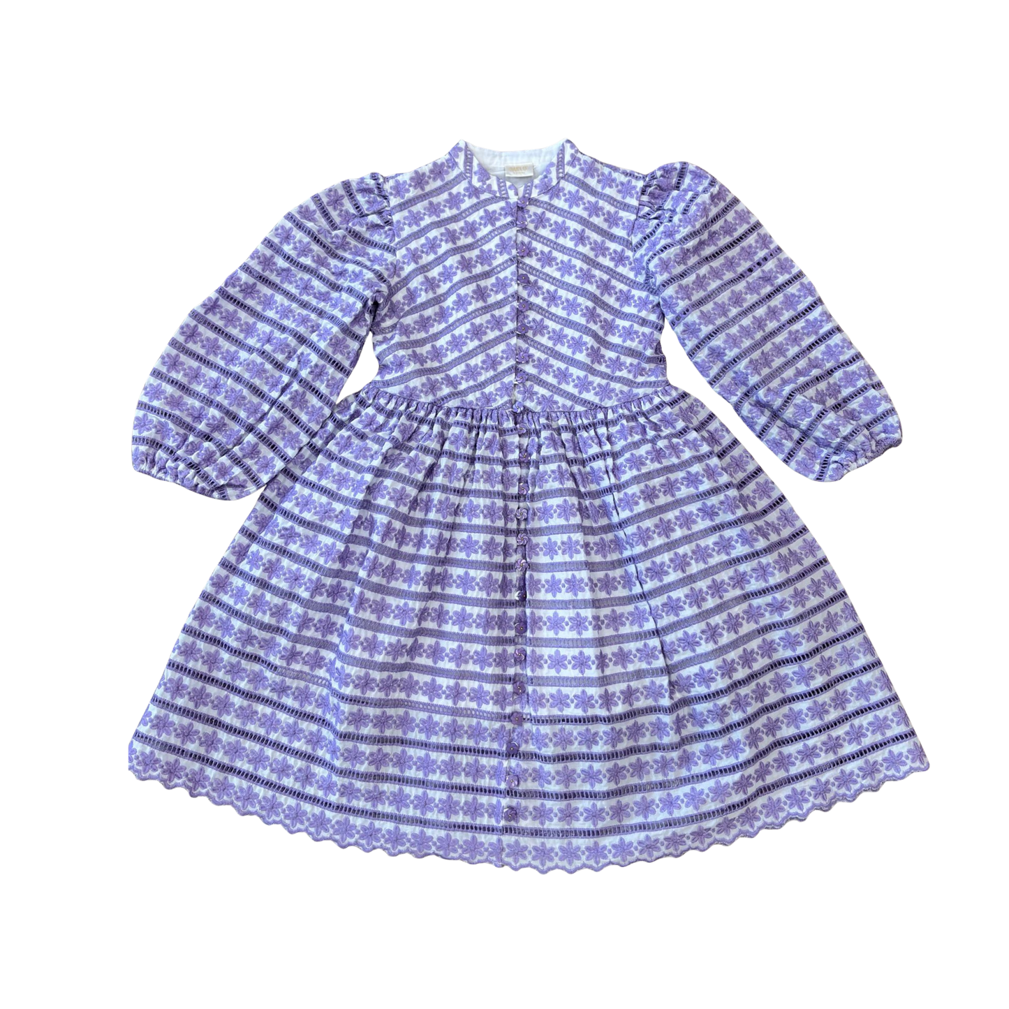 Marlo Kids Lavender Odessa Puff Sleeve Mini Dress