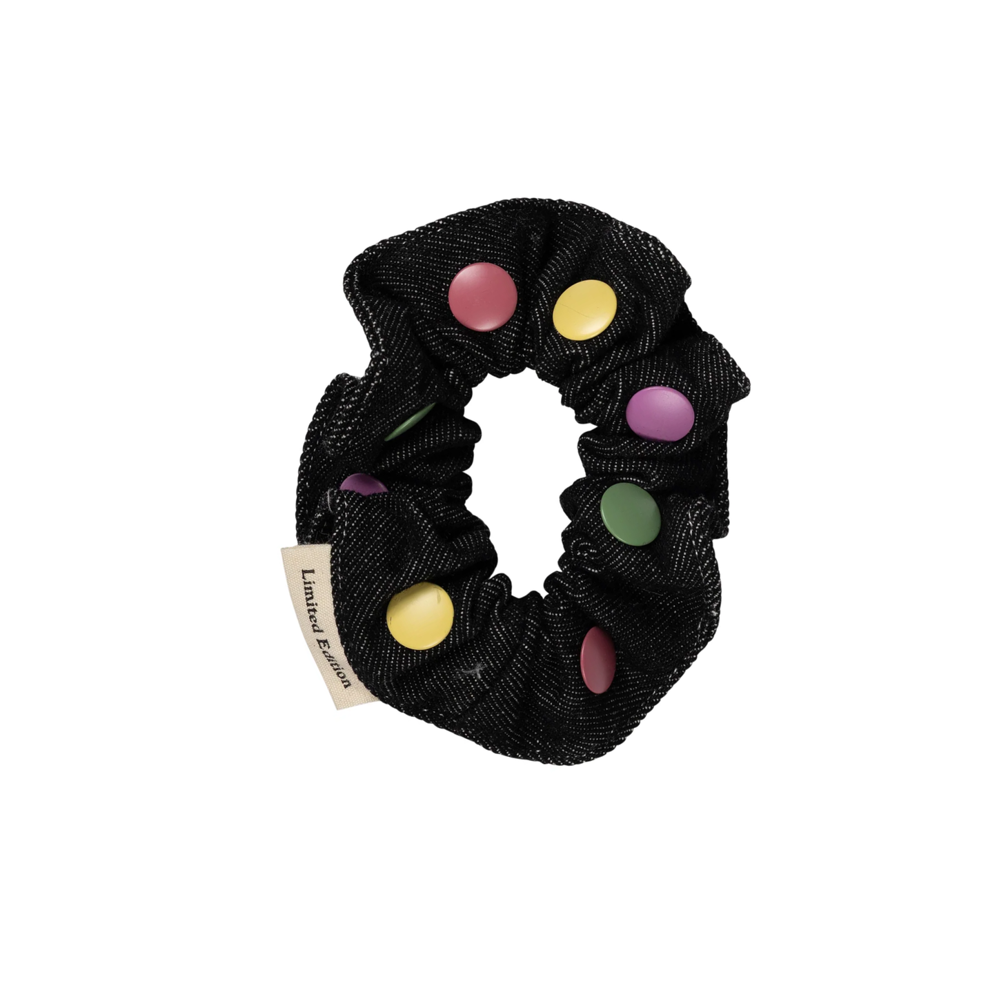 Limited Edition Black Denim Denim Snap Scrunchie